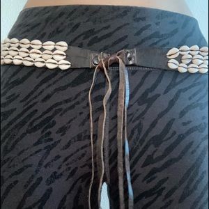 Cowrie Shell Leather Belt